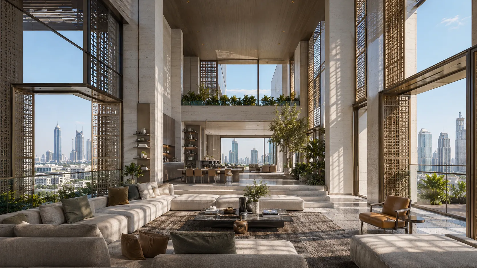 Skyline Penthouse — Double Volume Living