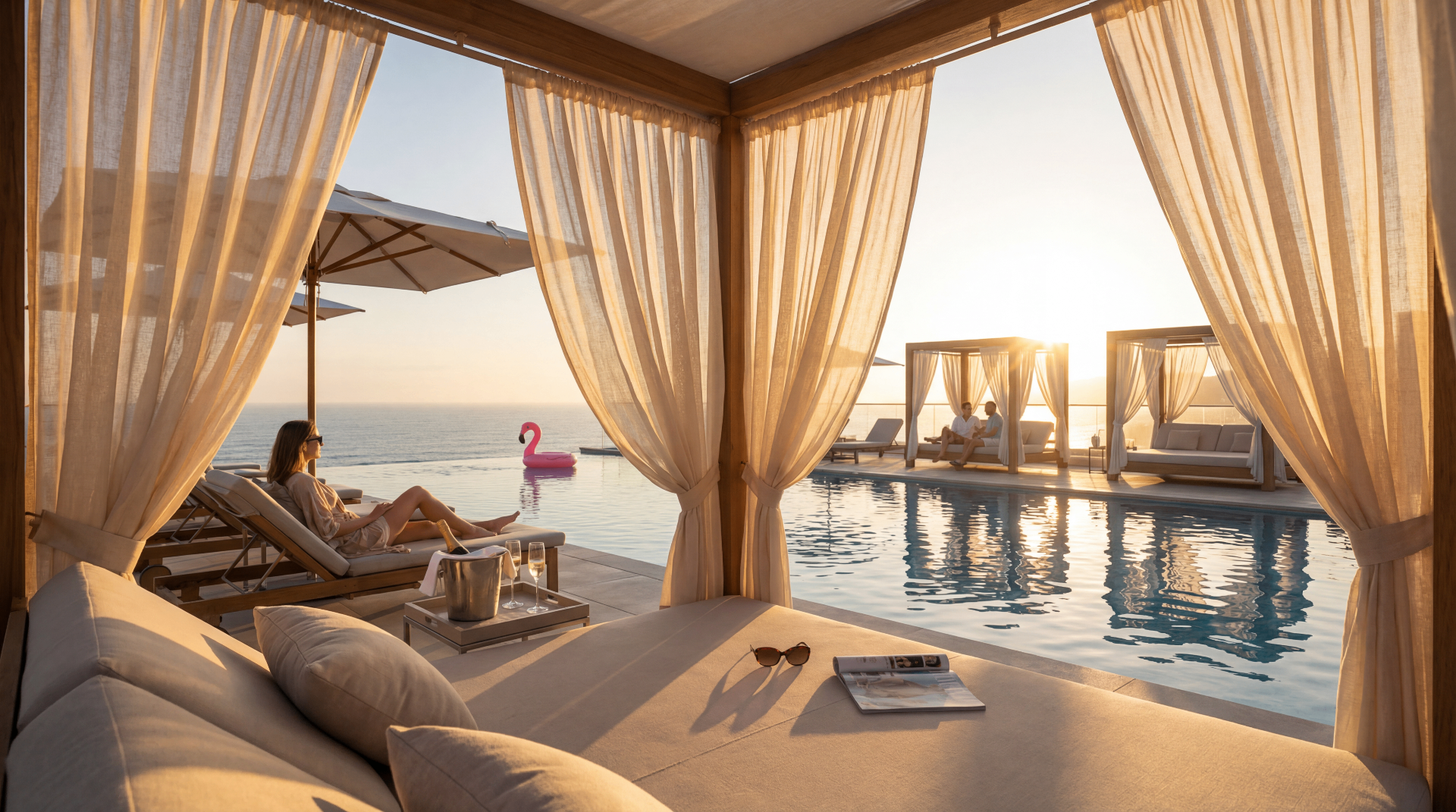Cabana Pool — Ocean Sunset